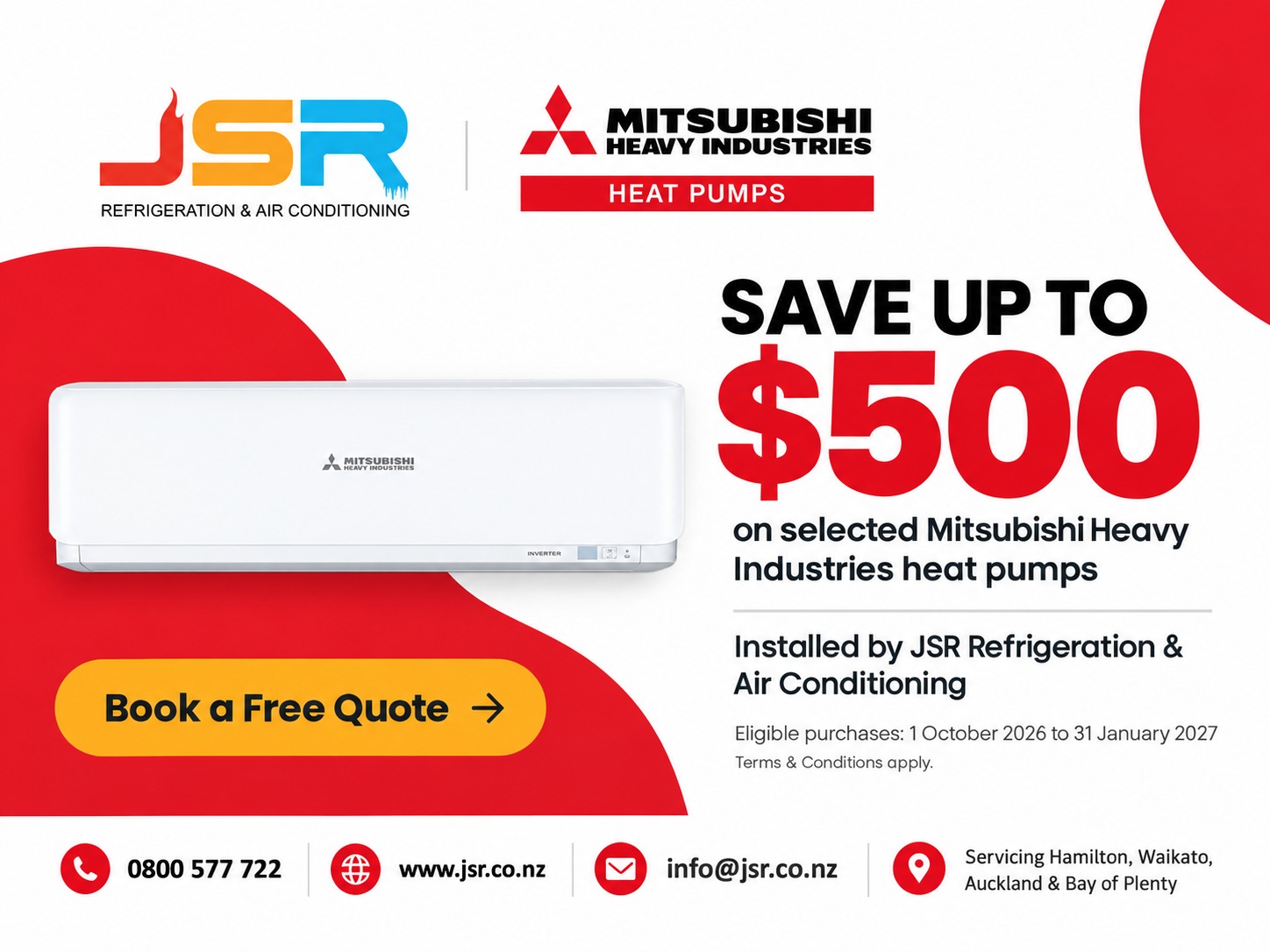 summer special offer on mitsubishi heat pump at JSR 